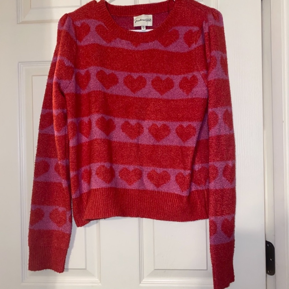Freshman 1996 Heart Stripe Sweater Red & Pink — Size M; Valentine’s Day
